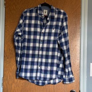 Blue and White Plaid Men's Shirt